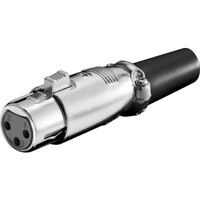 Afbeelding van S Impuls XLR 3 pins (v) connector met rubberen trekontlasting / grijs/zwart