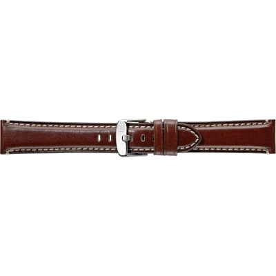 Afbeelding van Morellato horlogeband Giorgione X4272B12034CR22 / PMX034GIORGI22 Glad leder Donkerbruin 22mm + wit stiksel