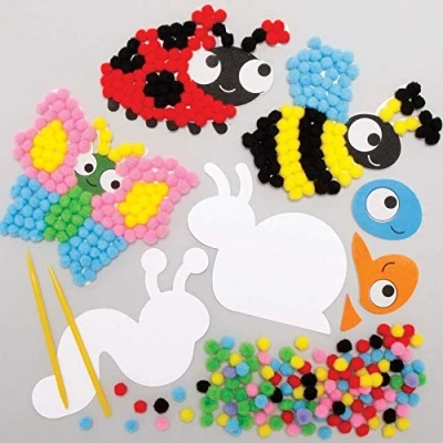 Afbeelding van Baker Ross AX871 Bug Pom Kits Pack van 5, creatieve kunst en ambachtelijke benodigdheden voor kinderen om te maken, versieren weergeven