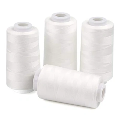Afbeelding van ilauke Draadspoelen voor naaimachines, 4 stuks overlockdraad, draadspoelen, wit, 3000 yards
