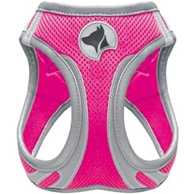 Afbeelding van Kruis wandelharnas voor honden reflecterende Xs Fuchsia 120 gr