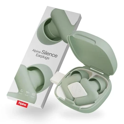 Afbeelding van Alpine Silence Oordopjes voor Slapen, Focus &amp; Reizen Comfortabele, Herbruikbare Gehoorbescherming Nauwsluitende V vorm Zachte Ovale Tips 4 Maten XS/S/M/L Tot 25dB Geluidsdemping Groen
