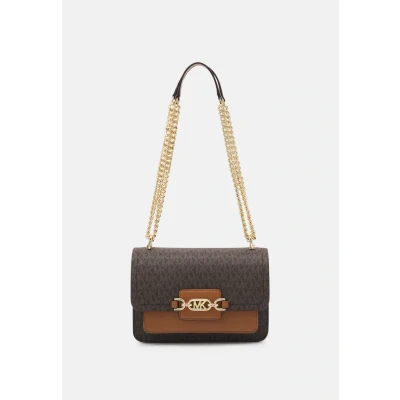 Afbeelding van Michael Kors crossbody tas Heather L met logoprint bruin