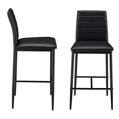 Afbeelding van Barkruk Lidköping kunstleer 96x43x47 cm set van 2 zwart