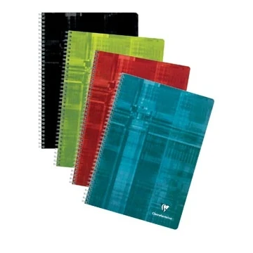 Afbeelding van Clairefontaine schrift ft A4, 180 bladzijden, geruit 5 mm, spiraalbinding, geassorteerde kleuren s
