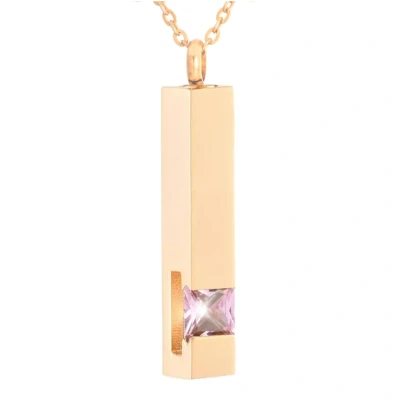 Afbeelding van Luxe Ashanger Met Ketting Assieraad Rosegoud Roze Steen As Gedenksieraad Urn Incl. vuller