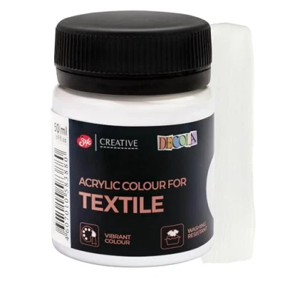 Afbeelding van Decola — Witte Klassieke Textielverf 50ml Textielkleur Met Hoog Pigment Gemaakt Door Neva Palette