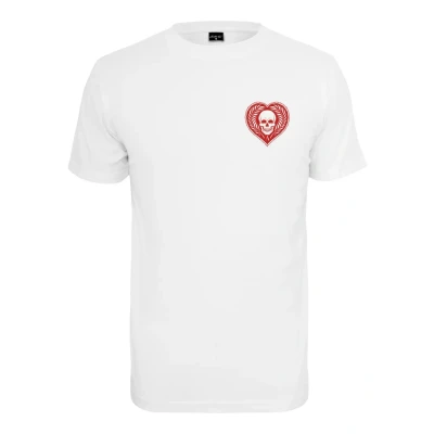 Afbeelding van Mister Tee Skull Heart Tshirt print, Heren, Maat: Small, White