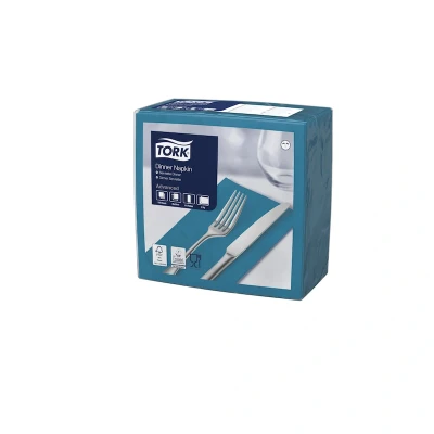 Afbeelding van Tork Dinnerservet 39x39cm 2 laags 1/8 vouw Donkerblauw 470405