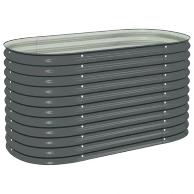 Afbeelding van Plantenbak verhoogd 160x80x81 cm gegalvaniseerd staal zilver