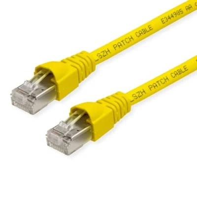Afbeelding van Telegärtner L00000A0234 RJ45 Netwerkkabel, patchkabel CAT 6A S/FTP 0.25 m Geel Vlambestendig, Snagless, Pair afschermin