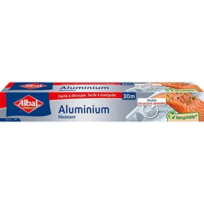Afbeelding van Albal Aluminium folie 30 m Robuust Dubbele honingraatstructuur Oven en barbecue