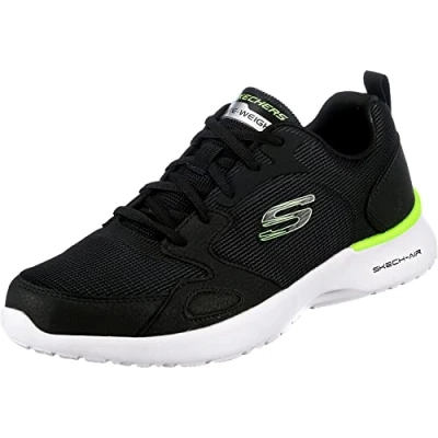 Afbeelding van Skechers Skech air Dynamight Venturik Sneaker, 7 UK, Zwart Synthetisch Textiel Lime Trim, 45 EU
