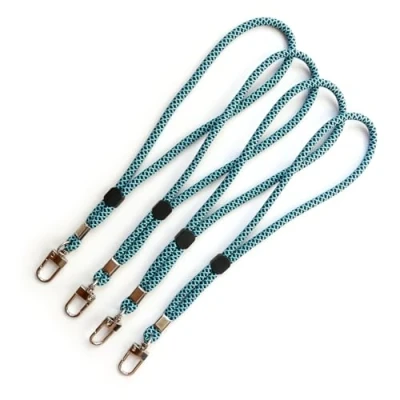Afbeelding van trage.band® Korte verstelbare polsband met karabijnhaak, 4 stuks zwart blauw