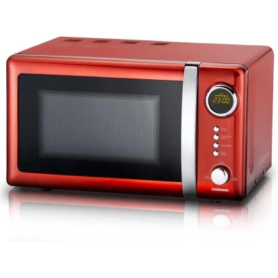Afbeelding van Elektronische magnetron 20L in een cool retro design Melissa Rood