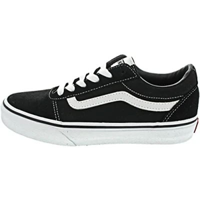 Afbeelding van Vans Unisex Ward canvas sneakers voor kinderen, zwart suède wit Iju, 38 EU