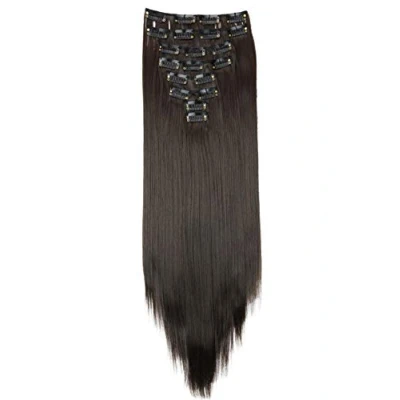 Afbeelding van CAISHA XXL 60cm 8 Delige Set Clip In Extensions Haarextensies Haarstukje Glad Bruin CES22