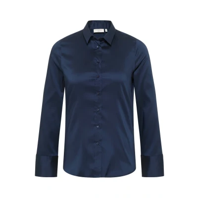 Afbeelding van Eterna Langarm Modern Classic Overhemdblouse, Dames, Maat: 34, Dunkelblau