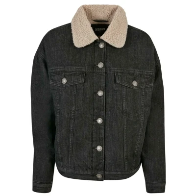 Afbeelding van Urban Classics Spijkerjas, Dames, Maat: Small, Black washed