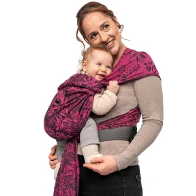 Afbeelding van manduca Twist draagdoek &gt; &lt; Light and Easy babydrager met kangoeroezak voor baby&#039;s en pasgeborenen vanaf de geboorte, biologisch katoen, (Botanic Pink, Regular)