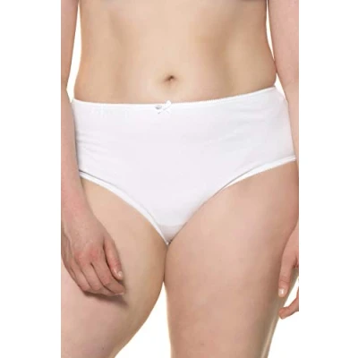 Afbeelding van Ulla Popken grote maten dames maat tot 58+, slips, ondergoed in verpakking van 2, perfecte pasvorm, uni, basic, 640593, wit (wit 20), 58