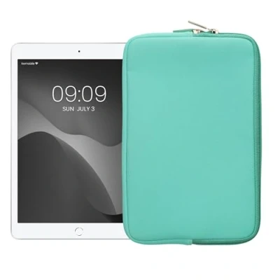 Afbeelding van kwmobile universele Tablet hoes Stevige stijlvolle voor tablets Neopreen sleeve Compatibel met 8&quot; 8,4&quot; mintgroen