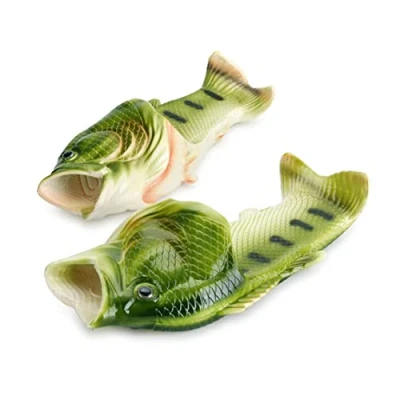 Afbeelding van GEQ Vissandalen, slippers, zwembad strandschoenen, doucheschoenen, cadeau voor vissers, uniseks sandalen, mannen, vrouwen en kinderen (groen, numeric_44)