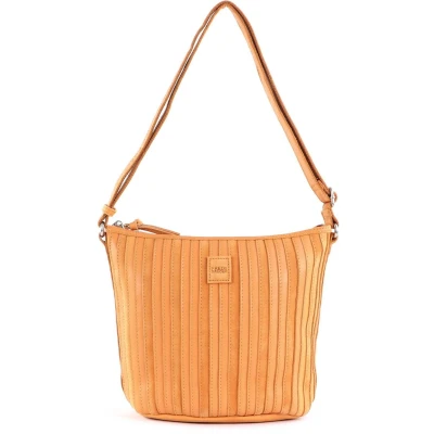Afbeelding van FREDsBRUDER Leren Schoudertas Ravi Bucket Shoulderbag Melon Abrikoos