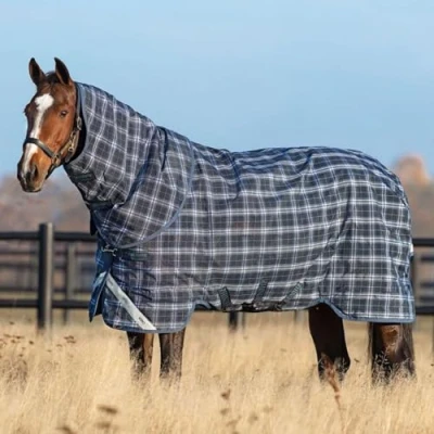 Afbeelding van Rhino Plus Turnout Lite Navy Check/Indigo 140/191