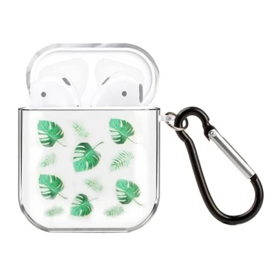 Afbeelding van AirPods 1/2 hoesje Painting series hard case Green leaf Schokbestendig
