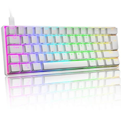 Afbeelding van UK Layout 60% Mechanisch Gaming Toetsenbord Type C Bedraad 61 Toetsen LED Backlit USB Waterdicht 14 Chroma RGB Backlight Volledige Anti ghosting (Wit/Rode Schakelaar)