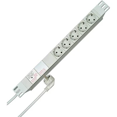 Afbeelding van Kopp 930504014 Stekkerdoos 19 inch 5 voudig Wit Randaarde stekker 1 stuk(s)