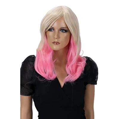 Afbeelding van CAISHA Pruik Volumineus Lang Haar Cosplay Theatershow Glad Blond Roze WK203