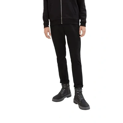 Afbeelding van TOM TAILOR Denim Mannen Chino broek met riem 1008253, 29999 Black, 31W / 30L