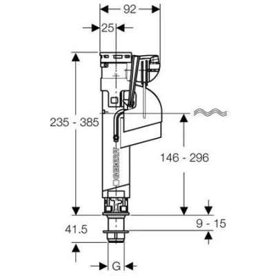 Afbeelding van Geberit vlotterkraan type 360 onder aansluiting 3/8&quot;