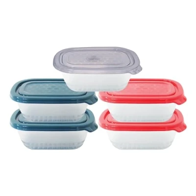 Afbeelding van Neez Set van voedselopslagcontainers (5 containers met 5 sluitdeksels) Magnetron en vriezerbestendig Lekvrije keuken Voorraadcontainers (Kunststof, 500 ml) (5ps Box MixLids)