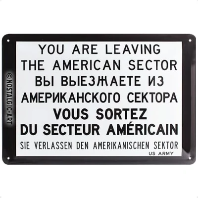 Afbeelding van Nostalgic Art Retro blikken bord, You are leaving cadeau idee als Berlijnse souvenir, van metaal, vintage design ter decoratie, 20 x 30 cm