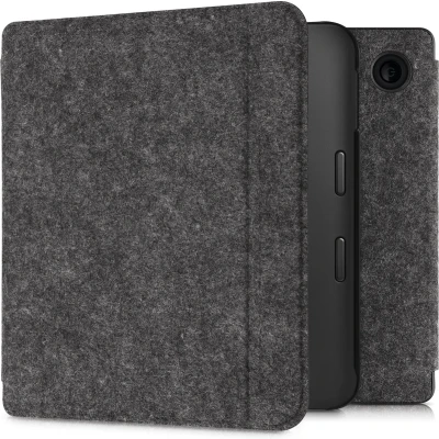 Afbeelding van kwmobile hoes compatibel met Kobo Libra 2 e reader beschermhoes van vilt donkergrijs