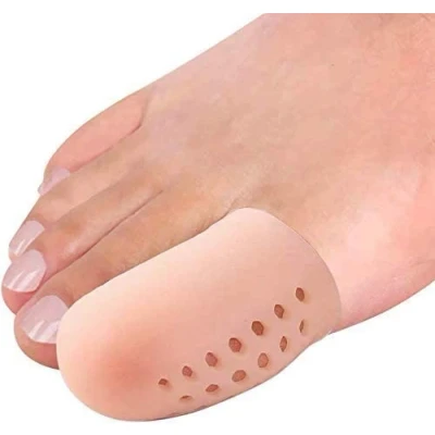 Afbeelding van Beschermers voor grote teen, 10 stuks, ademend, siliconen, teenbeschermers, biedt pijnverlichting van likdoorns, blaasjes, ontbrekende of ingegroeide teennagels dames en heren. Beige
