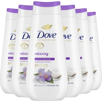 Afbeelding van Dove Advanced Care Verzorgende Douchegel Relaxing 24 uur lang effectieve hydratatie 6 x 225 ml