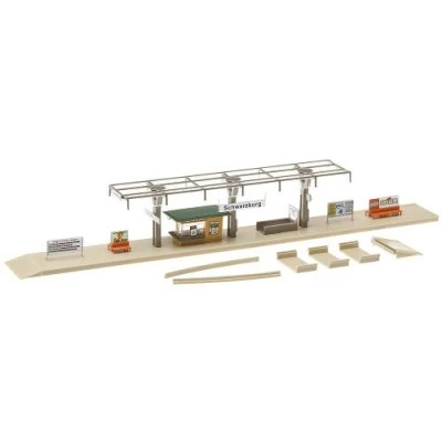 Afbeelding van FALLER 120188 perron met kiosk, 53 mm, groen