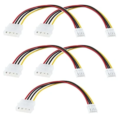 Afbeelding van eMagTech Molex 5 stuks 4 pins naar floppy stroomkabel pc computeraansluiting stroomverlengkabel loodadapter joiner koppeling 20 cm