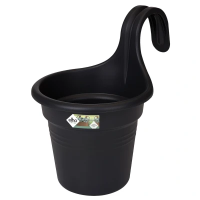 Afbeelding van Elho Balkonbak Green Basics Easy Hanger Rond Plantenbak 27x18x26 cm Zwart
