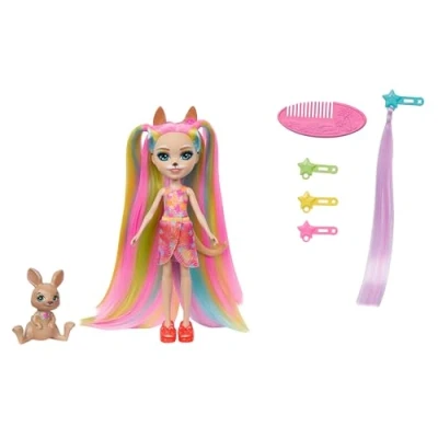Afbeelding van Enchantimals Poppen, Zon en Strand, pop met luxe haar dierenvriendje, kleine rok (die aan uit kan) accessoires, cadeau voor kinderen, HTJ70