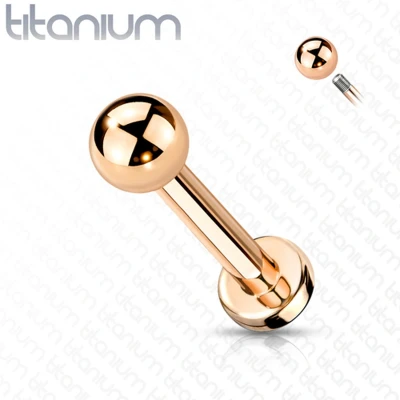 Afbeelding van Piercing titanium stud basis 1.2x8 rose goud