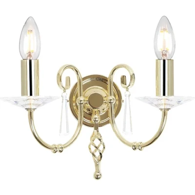Afbeelding van Elstead Lighting LED Wandlamp Aegean 2X E14 Max 60W Polished Brass