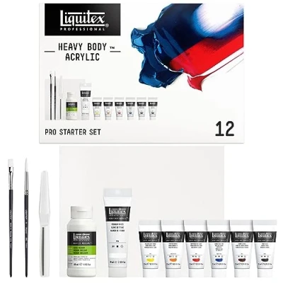 Afbeelding van LIQUITEX 3699313 Professionele Heavy Body acrylverf in kunstenaarskwaliteit met uitstekende lichtechtheid boterachtige consistentie, startset 6 kleuren tubes van 22 ml