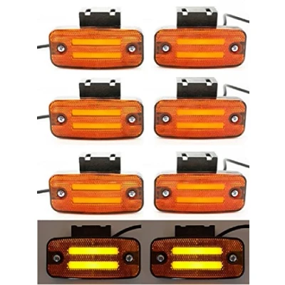 Afbeelding van 8 x 24 V LED oranje neon side Outline marker lampen met klemmen trailer chassis caravan truck bus