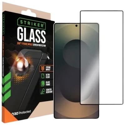 Afbeelding van Striker D3O Xtreme Impact Glass Screen Protector Black Frame Samsung Galaxy S25 Ultra 5G