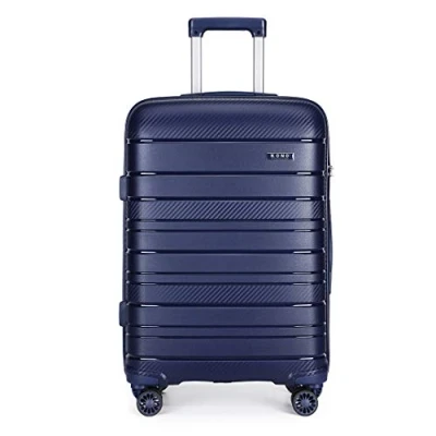 Afbeelding van Kono Lichtgewicht Polypropyleen Handbagage met 4 Spinner Wielen TSA Cijferslot YKK Rits Harde Schaal 55cm Cabine Koffer 40L (Marine)